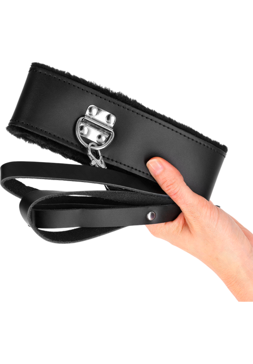 Κολάρο από δερματίνη σε μαύρο χρώμα