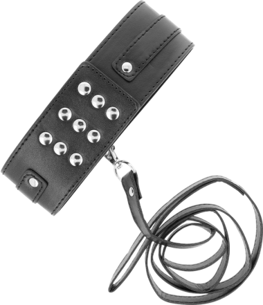 Κολάρο από δερματίνη σε μαύρο χρώμα