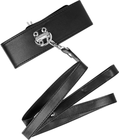 Κολάρο από δερματίνη σε μαύρο χρώμα