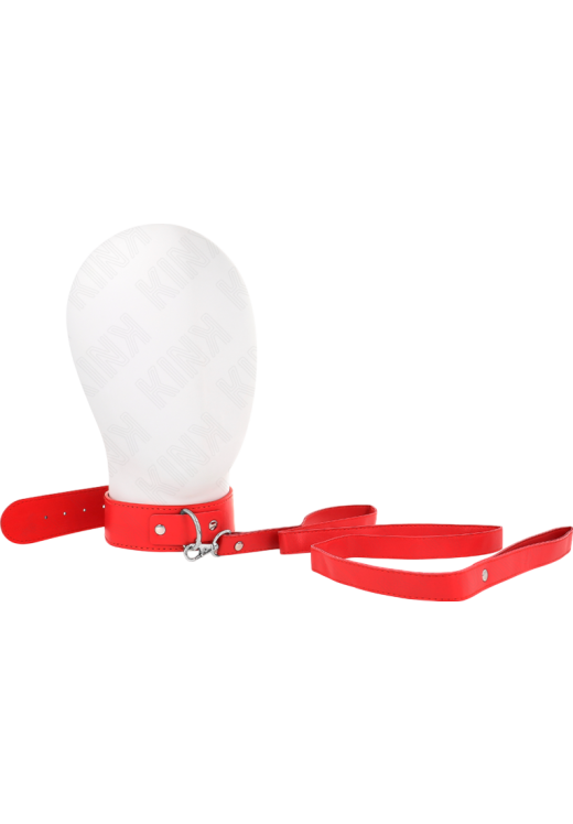 Κολάρο από δερματίνη σε κόκκινο χρώμα