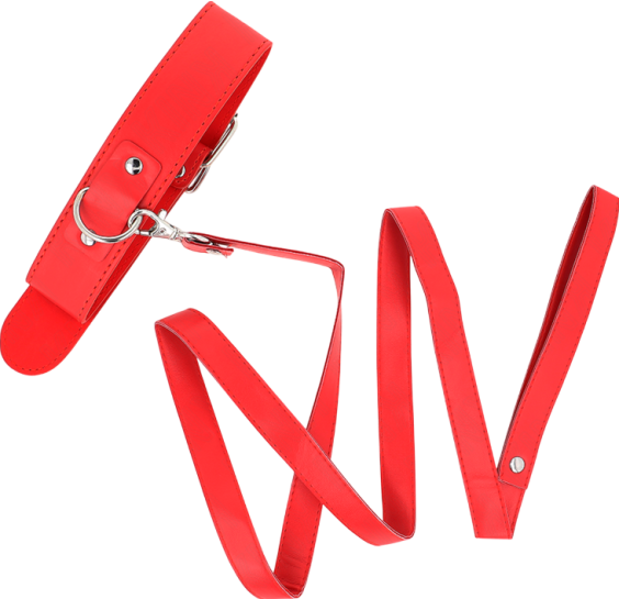 Κολάρο από δερματίνη σε κόκκινο χρώμα