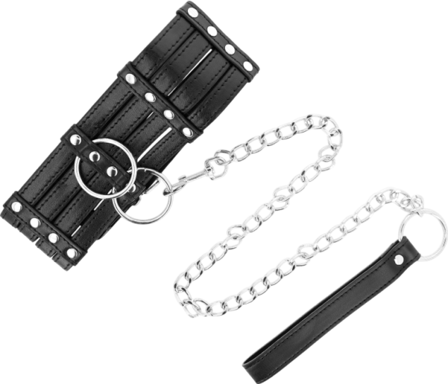 Κολάρο από δερματίνη σε μαύρο χρώμα