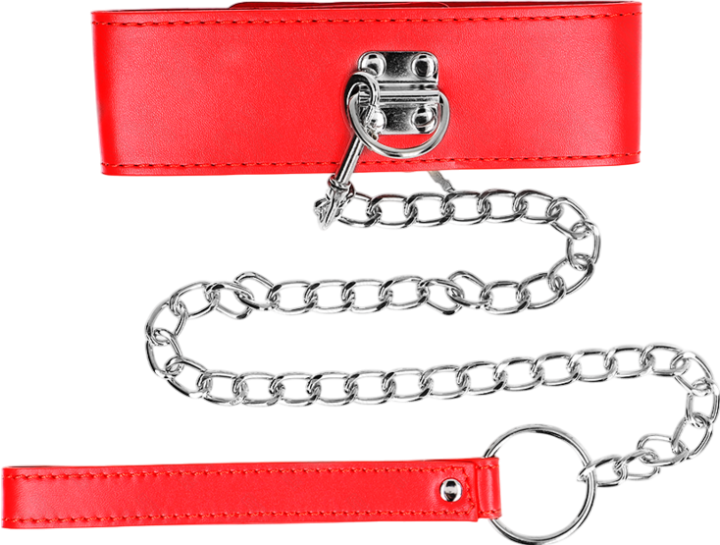 Κολάρο από δερματίνη σε κόκκινο χρώμα