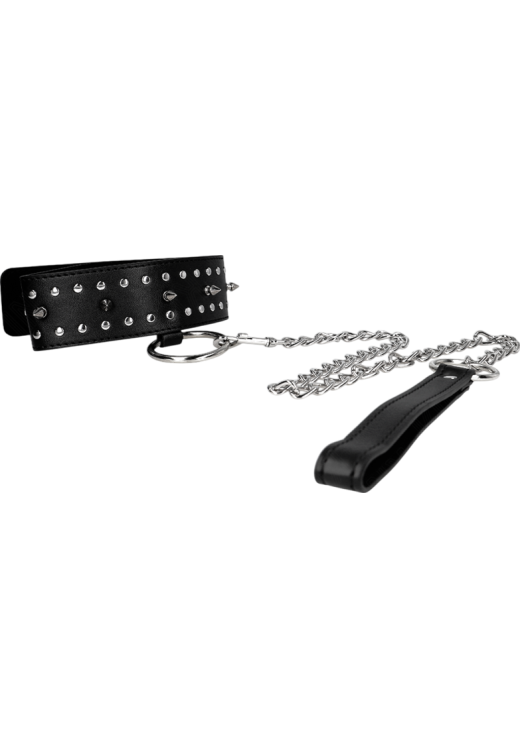 Κολάρο από δερματίνη σε μαύρο χρώμα