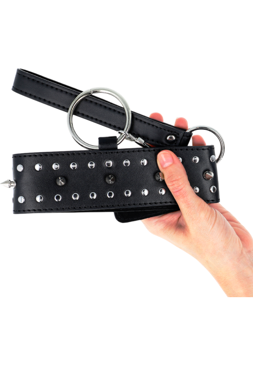 Κολάρο από δερματίνη σε μαύρο χρώμα