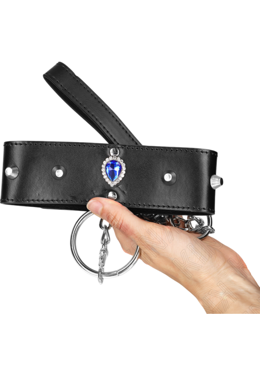 Κολάρο από δερματίνη σε μαύρο χρώμα