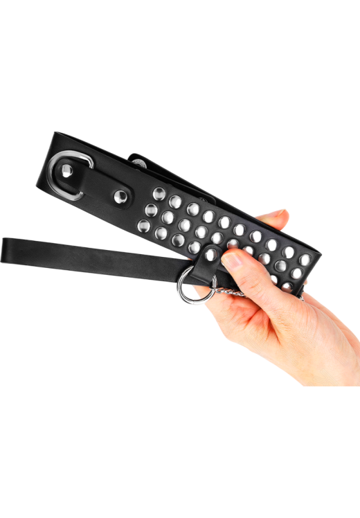 Κολάρο από δερματίνη σε μαύρο χρώμα