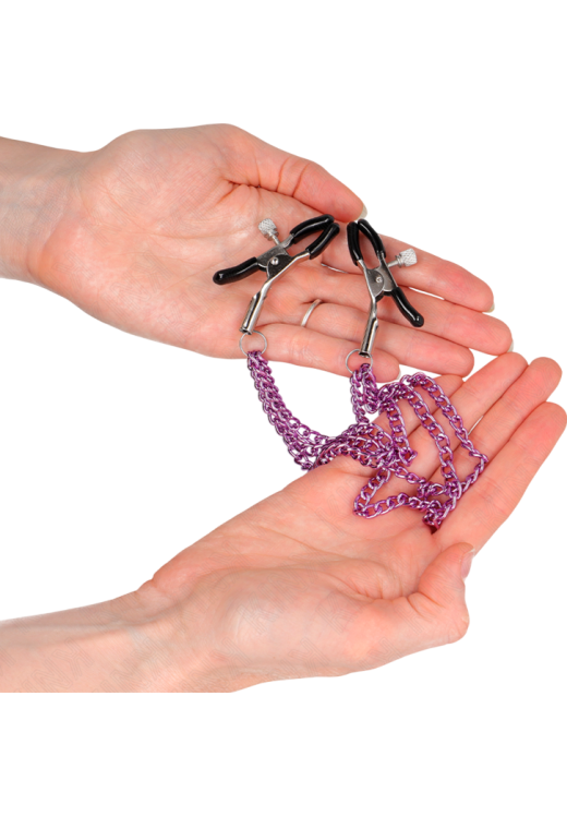 Μεταλλικοί σφιγκτήρες θηλών σε μοβ χρώμα