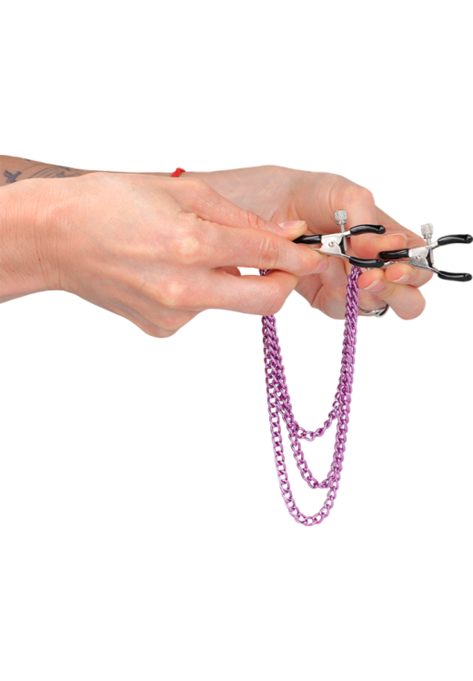 Μεταλλικοί σφιγκτήρες θηλών σε μοβ χρώμα