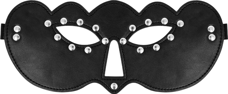 Μάσκα προσώπου από δερματίνη σε μαύρο χρώμα, μήκους 20 εκ.