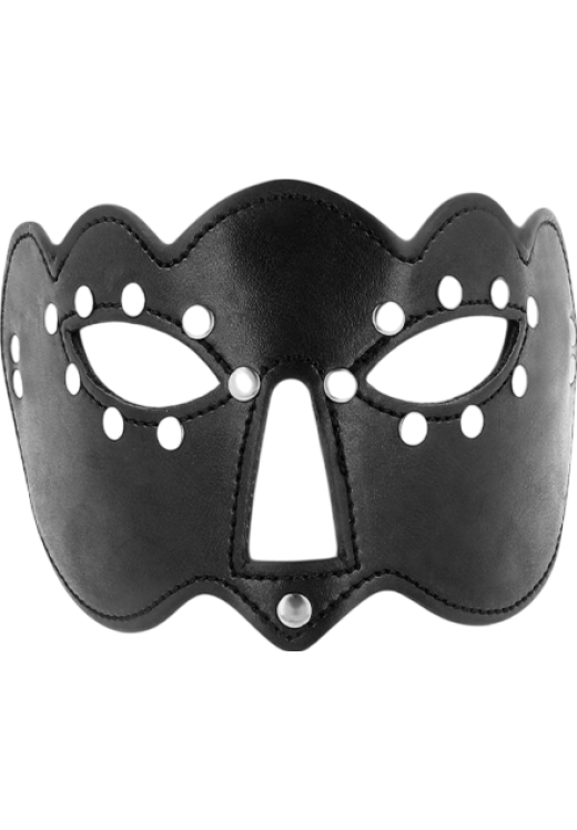 Μάσκα προσώπου από δερματίνη σε μαύρο χρώμα, μήκους 20 εκ.
