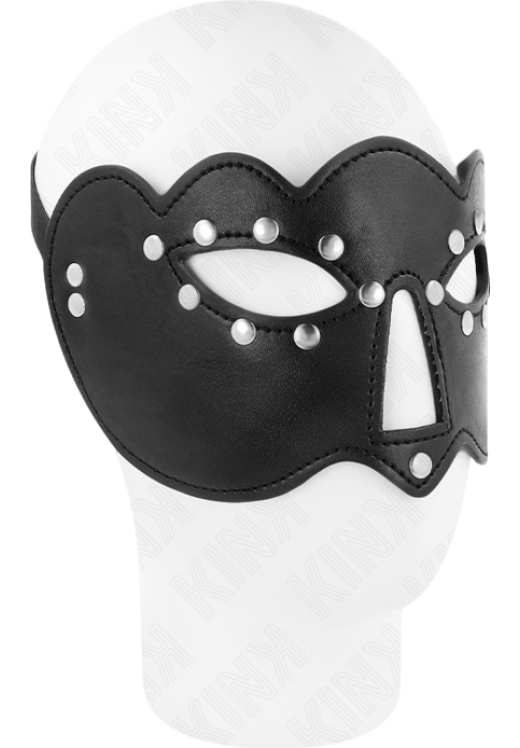 Μάσκα προσώπου από δερματίνη σε μαύρο χρώμα, μήκους 20 εκ.