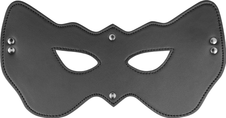 Μάσκα προσώπου από δερματίνη σε μαύρο χρώμα, μήκους 20 εκ.