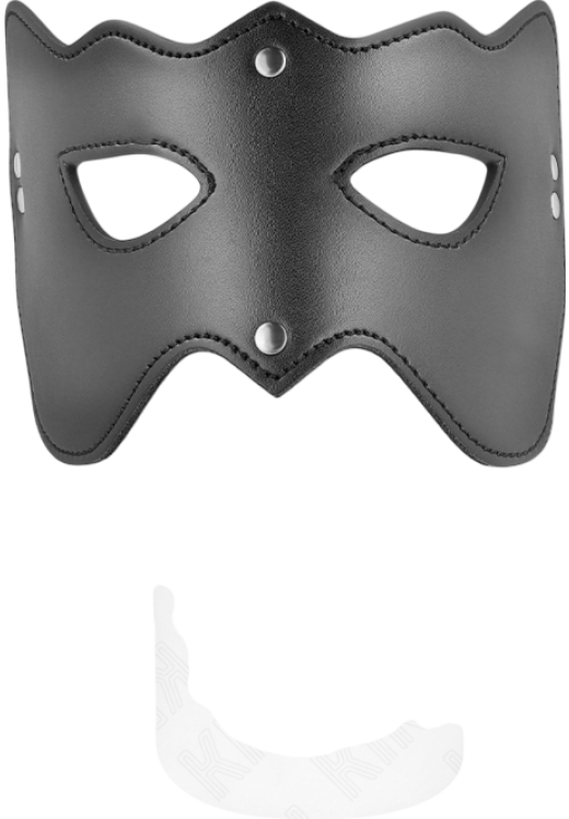 Μάσκα προσώπου από δερματίνη σε μαύρο χρώμα, μήκους 20 εκ.