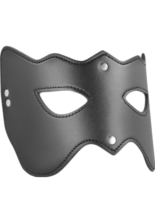Μάσκα προσώπου από δερματίνη σε μαύρο χρώμα, μήκους 20 εκ.