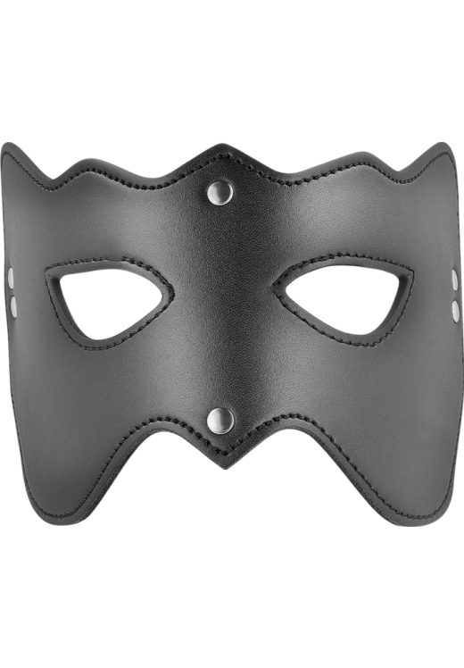 Μάσκα προσώπου από δερματίνη σε μαύρο χρώμα, μήκους 20 εκ.
