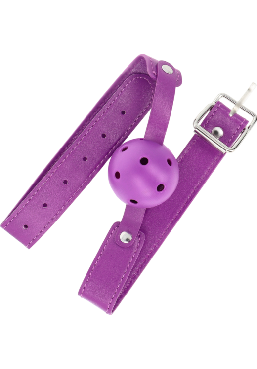 Φίμωτρο από δερματίνη σε μοβ χρώμα, μήκους 60 εκ.