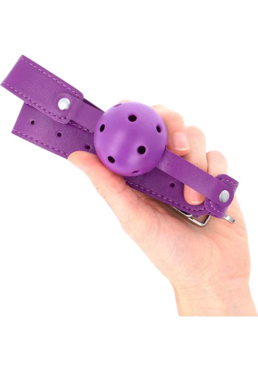 Φίμωτρο από δερματίνη σε μοβ χρώμα, μήκους 60 εκ.