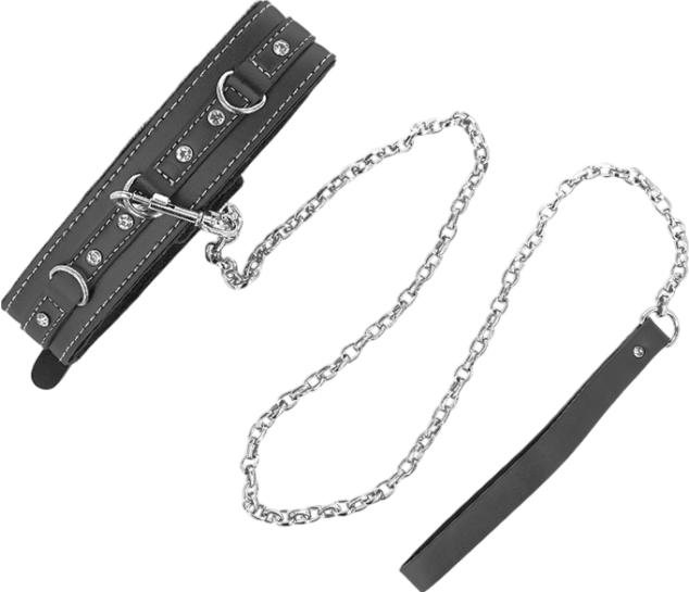 Κολάρο από δερματίνη σε μαύρο χρώμα