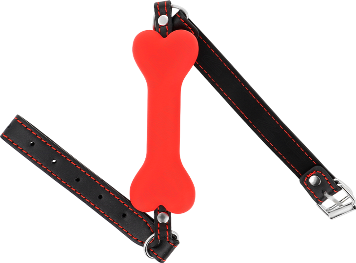 Φίμωτρο από δερματίνη σε κόκκινο χρώμα, μήκους 63 εκ.