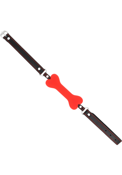 Φίμωτρο από δερματίνη σε κόκκινο χρώμα, μήκους 63 εκ.