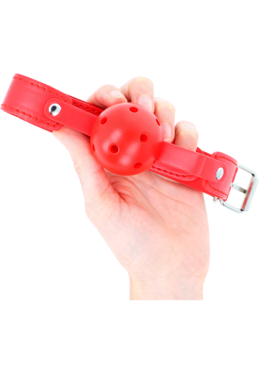 Φίμωτρο από δερματίνη σε κόκκινο χρώμα, μήκους 60 εκ.