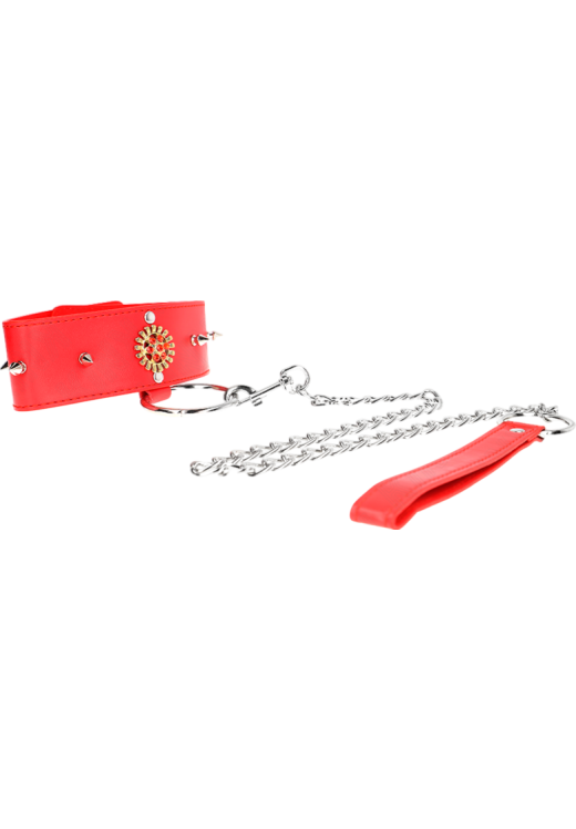 Κολάρο από δερματίνη σε κόκκινο χρώμα