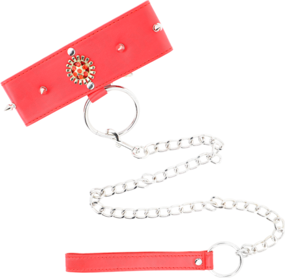 Κολάρο από δερματίνη σε κόκκινο χρώμα