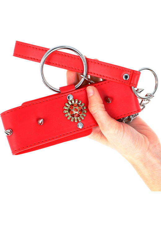 Κολάρο από δερματίνη σε κόκκινο χρώμα