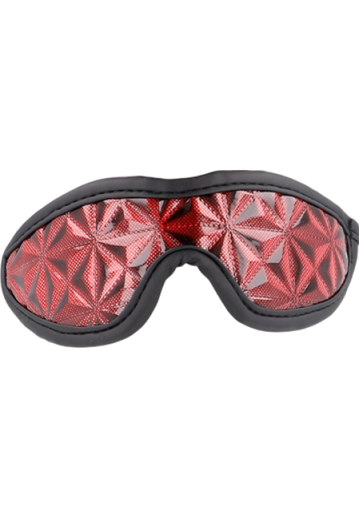 Κλειστή μάσκα από δερματίνη σε κόκκινο χρώμα, μήκους 22 εκ.