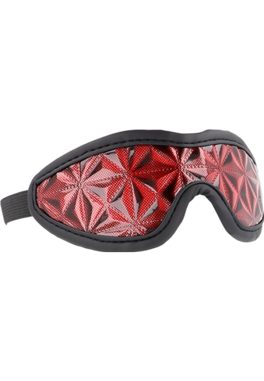 Κλειστή μάσκα από δερματίνη σε κόκκινο χρώμα, μήκους 22 εκ.