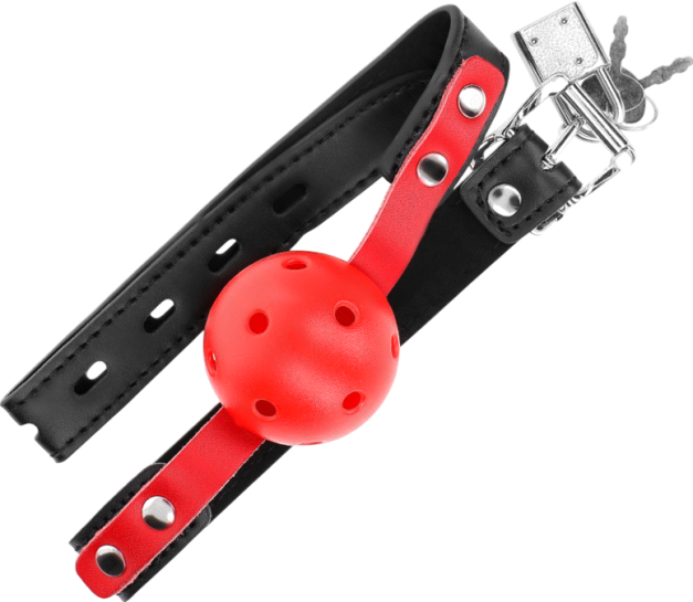 Φίμωτρο από δερματίνη σε κόκκινο χρώμα, μήκους 60 εκ.