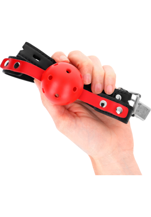 Φίμωτρο από δερματίνη σε κόκκινο χρώμα, μήκους 60 εκ.