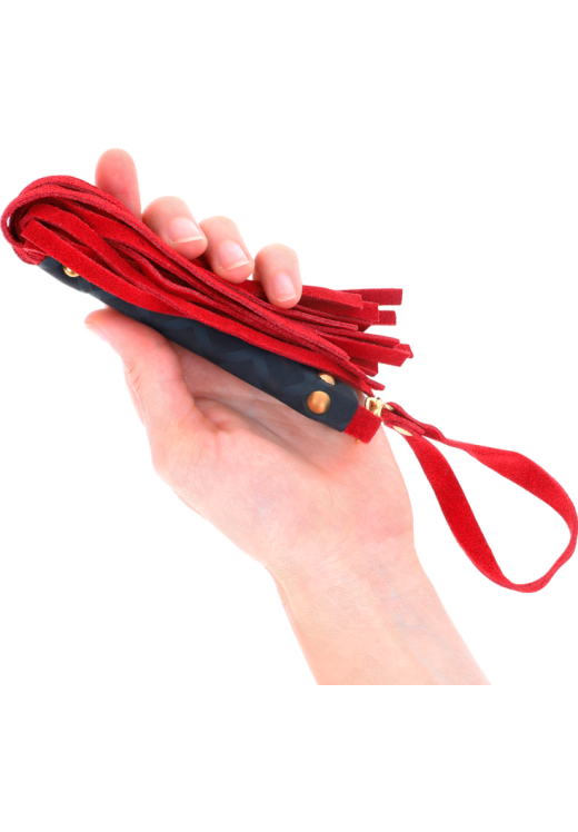 Μαστίγιο από σουέντ σε κόκκινο χρώμα, μήκους 25 εκ.