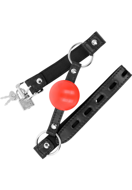 Φίμωτρο από δερματίνη σε κόκκινο χρώμα, μήκους 60 εκ.