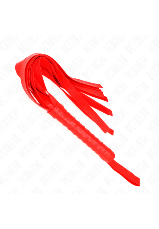 Μαστίγιο από δερματίνη σε κόκκινο χρώμα, μήκους 50 εκ.