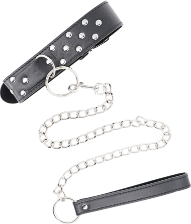 Κολάρο από δερματίνη σε μαύρο χρώμα