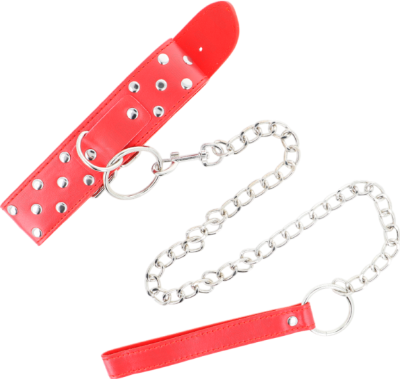 Κολάρο από δερματίνη σε κόκκινο χρώμα