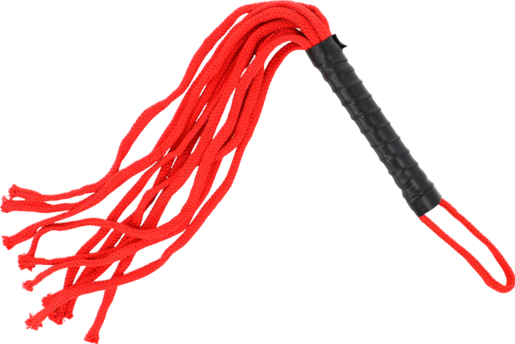 Μαστίγιο από σχοινί  σε κόκκινο χρώμα, μήκους 60 εκ.