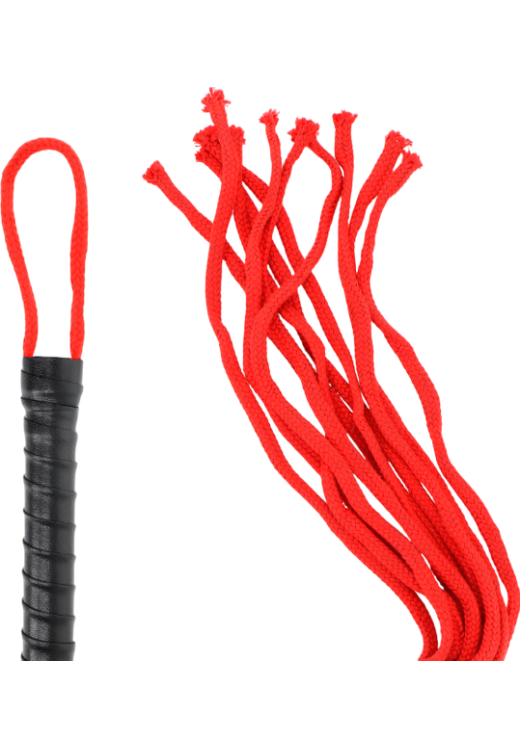 Μαστίγιο από σχοινί  σε κόκκινο χρώμα, μήκους 60 εκ.