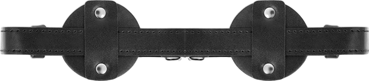 Κλειστή μάσκα από δερματίνη σε μαύρο χρώμα, μήκους 20 εκ.