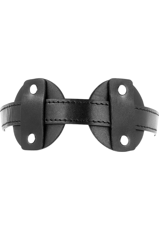 Κλειστή μάσκα από δερματίνη σε μαύρο χρώμα, μήκους 20 εκ.