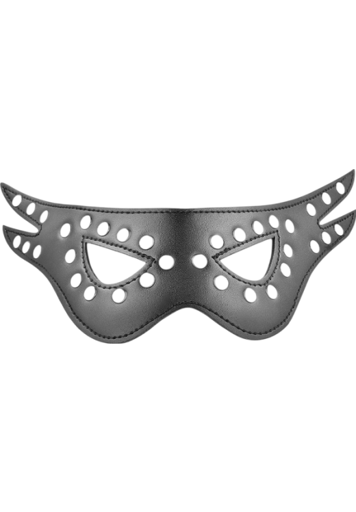 Μάσκα προσώπου από δερματίνη σε μαύρο χρώμα