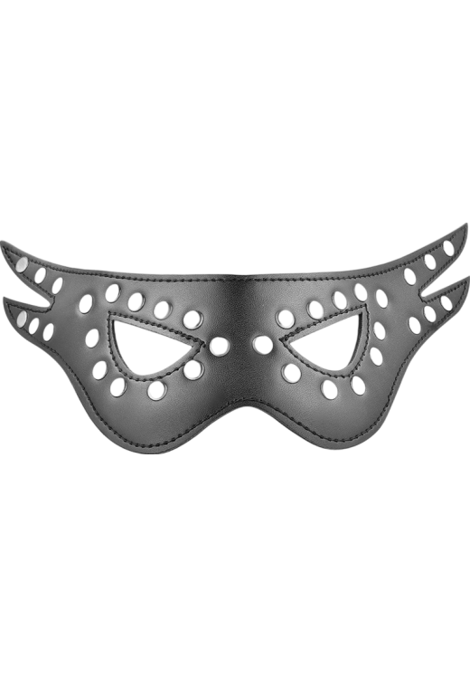 Μάσκα προσώπου από δερματίνη σε μαύρο χρώμα