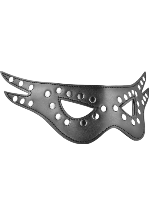 Μάσκα προσώπου από δερματίνη σε μαύρο χρώμα