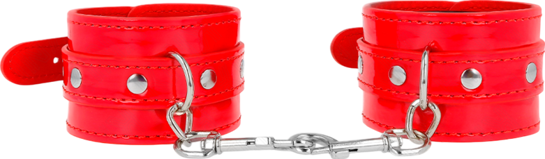 Χειροπέδες από δερματίνη σε κόκκινο χρώμα, μήκους 25 εκ.