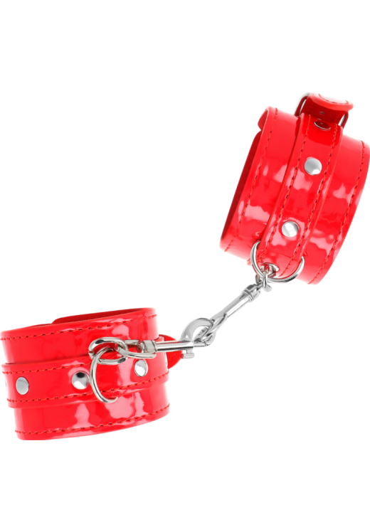 Χειροπέδες από δερματίνη σε κόκκινο χρώμα, μήκους 25 εκ.