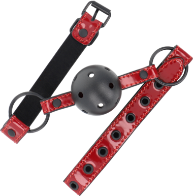 Φίμωτρο από δερματίνη σε κόκκινο χρώμα, μήκους 60 εκ.