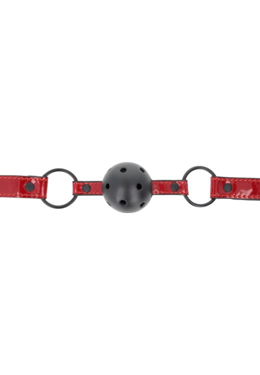 Φίμωτρο από δερματίνη σε κόκκινο χρώμα, μήκους 60 εκ.