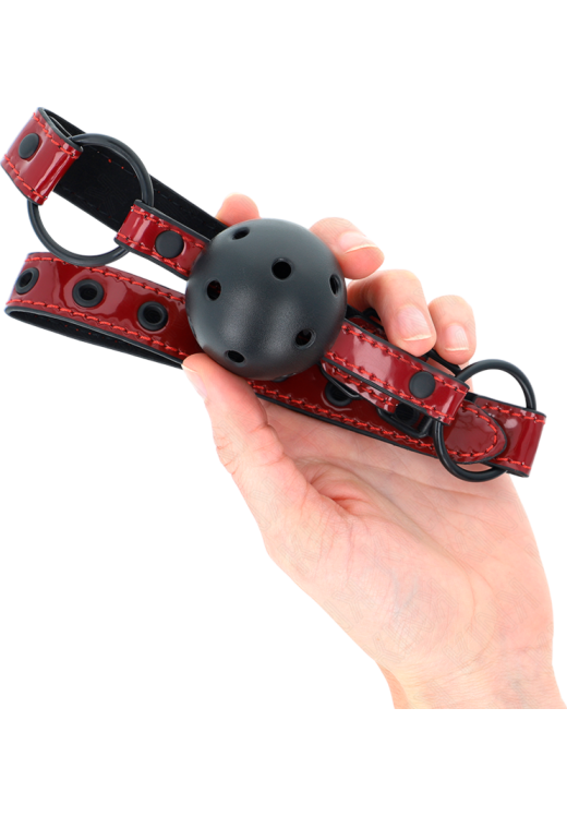 Φίμωτρο από δερματίνη σε κόκκινο χρώμα, μήκους 60 εκ.